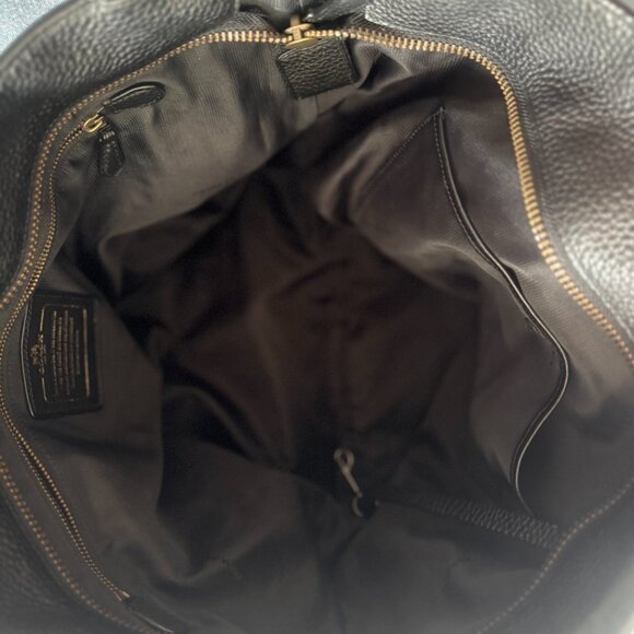 Coach Tatum Tall Tote - Black Pebble Leather - Whiplash Detail & Feather Charm - Picture 6 of 8
